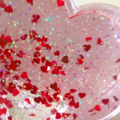 A Heart, Red And White, Glitter, Red, Pink, White