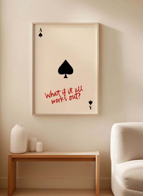 New Arrivals, New posters every week – Luxe Poster Co Room Art Decor Ideas, Fun Art For Apartment, Creative Inspo Art, Modern Prints Wall Art, Cool Modern Art, Flat Poster Design, Wall Art Text, What If It Works Out, Playing Cards Poster