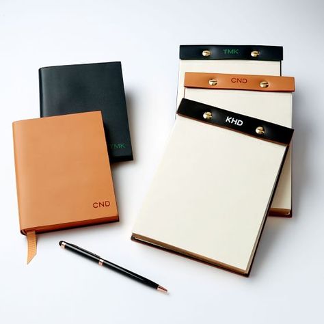 Italian Leather Desk Notepad | Mark and Graham Task Journal, Gift Ideas For Employees, Thanksgiving Gift Ideas, Desk Notepad, Leather Notepad, Clip Board, Tech Jewelry, Leather Mouse Pad, Desk Essentials