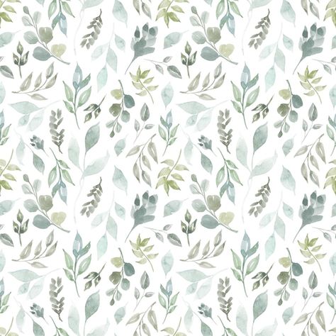 Patrón sin costuras con hojas verdes de ... | Premium Photo #Freepik #photo #diseno-textil #ilustracion-acuarela #seamless-pattern #dibujos-acuarela Baby Sans, Flower Fabric Pattern, Chocolate Wedding Favors, Boho Deco, White Hat, Pretty Patterns, Premium Photo, Fabric Flowers, Fabric Patterns