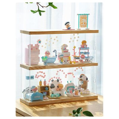 Rebrilliant Pieres Plastic Decorative Box | Wayfair Toy Collection Display, Figurine Display, Acrylic Display Box, Ikea Bookshelves, Acrylic Display, Curtain Accessories, Display Boxes, Displaying Collections, Shelf Organization