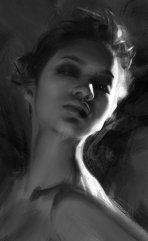 (‾◡◝) , Yizheng Ke on ArtStation at https://www.artstation.com/artwork/dwn2J Yizheng Ke, Art Charcoal, Charcoal Portraits, Charcoal Art, Expressionist Art, Zooey Deschanel, Digital Art Tutorial, Face Art, Portrait Drawing