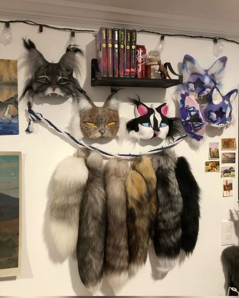 Redo My Room, Cat Mask Diy, Felt Animal Masks, Cute Masks, Looking For Friends, Mask Wall, Maybe In Another Life, Dragon Puppet, Cool Masks