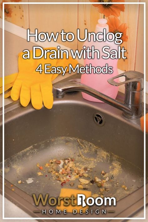 How to Unclog a Drain With Salt - 4 Easy Methods Unclog Kitchen Sink, Unclog Sink Drain, Clean Clogged Drain, Best Drain Cleaner, Unclog A Drain, Cleaning Sink Drains, Clogged Sink Drain, Clear Clogged Drain, Kitchen Sink Clogged