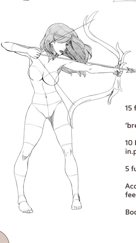 Female Archer Pose Reference, Raise Hand Pose Reference, Cute Bow And Arrow, Disney Drawing, Drawing Hair, Anatomy Sketches, Disney Concept Art, Figure Sketching, Bow And Arrow