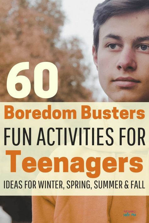 Boredom busters for teenagers. These awesome activities will give your teen things to do alone or with a group of friends. Get tips to help your teens make a bucket list to keep them busy winter, summer, spring, and fall. #teenagers, #boredombusters Fun Activities For Teenagers, Teenager Activities, Activities For Teenagers, Raising Teenagers, Things To Do Alone, Activities For Boys, Activities For Teens, Fitness Video, Teen Summer