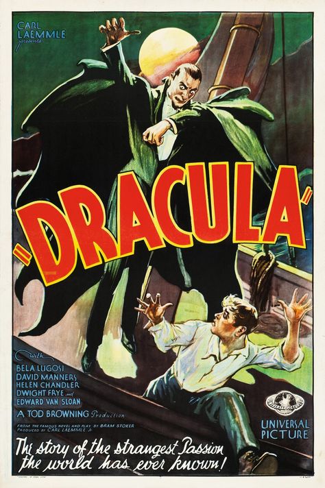 Dracula, Bela Lugosi, film poster, horror movie, 1931 Dracula Movie Poster, Dracula Movie, Dracula 1931, Vintage Films, Old Movie Poster, Horror Vintage, Old Movie, Bela Lugosi, Count Dracula