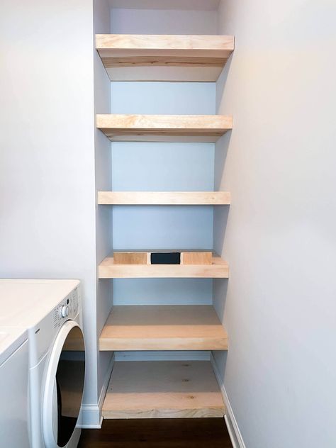 Mudroom Floating Shelves, Adjustable Floating Shelves, Floating Shelves Storage, Floating Shelf Closet, Deep Floating Shelves, Diy Floating Shelves, Floating Shelf Plans, Diy Shelves Ideas, Cozy Cubicle