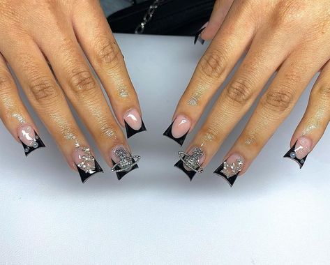 Black Acrylic Nails, Hard Nails, Duck Nails, Nails Now, Simple Gel Nails, Colored Acrylic Nails, Girly Acrylic Nails, French Tip Acrylic Nails, Simple Acrylic Nails