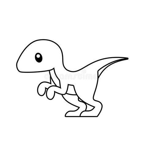 Raptor Tattoo Cute, Cute Raptor Tattoo, Cute Raptor Drawing, Cute Velociraptor Tattoo, Raptor Dinosaur Drawing, Velociraptor Tattoo, Easy Dinosaur Drawing, T Rex Tattoo, Dinosaur Stencil