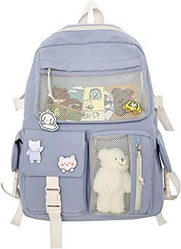 loohcS kcapkcaB citehtseA etuC rof kcapkcaB iiawaK etuC htiw kcapkcaB citehtse A Backpack Fabric, Aesthetic Backpack, Kawaii Backpack, Aesthetic School, Colorful Backpacks, Backpack Pattern, Student Bag, College Backpack, Laptop Rucksack