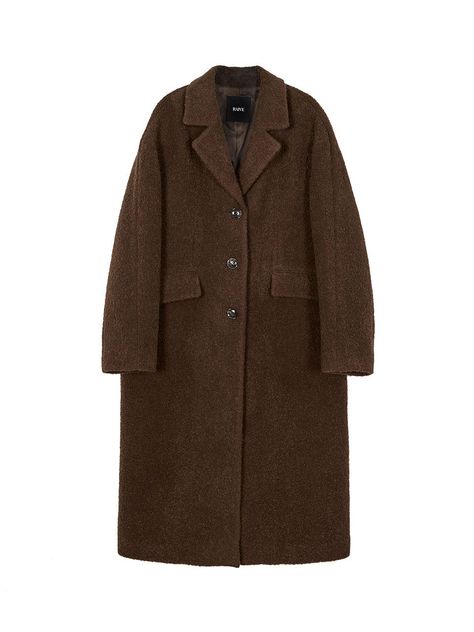 Boucle Long Coat, Brown Korean Coat, Wide Coat, Brown Coats, Long Brown Coat, Brown Trench Coat, Wool Trench Coat, Single Breasted Coat, Thick Sweaters, Fashion Victim