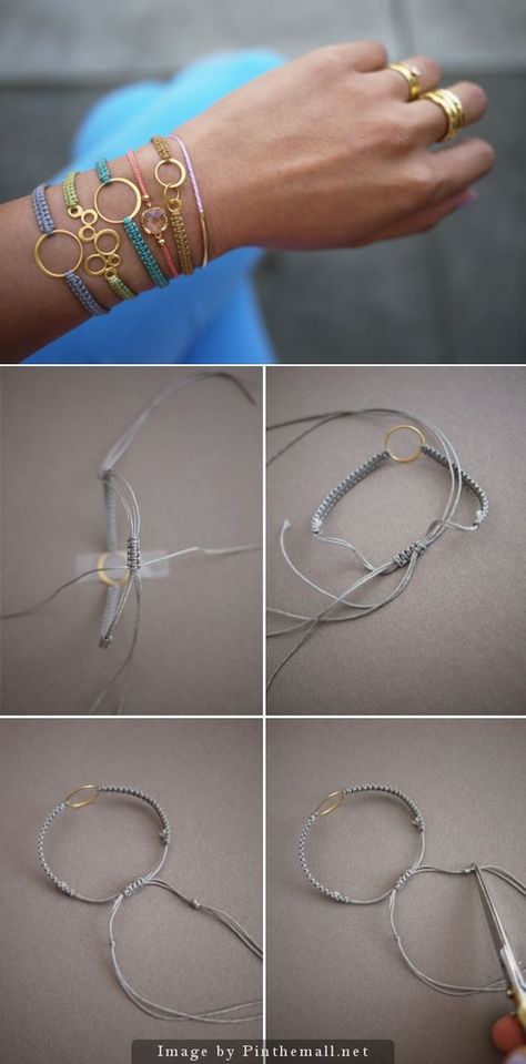 Diy Macrame Bracelet, Macrame Square Knot, Square Knot Bracelets, Macrame Bracelet Tutorial, Macrame Bracelet Diy, Bracelet Crochet, Yarn Bracelets, Knit Bracelet, Diy Bracelets Tutorials