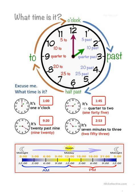 Learn To Tell Time, Telling Time Worksheets, Time Lessons, What Time Is It, Time Worksheets, Learning English For Kids, English Worksheets For Kids, Teaching Time, English Language Teaching