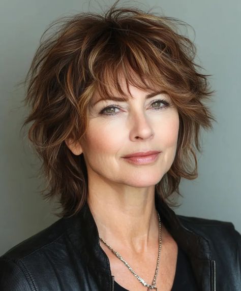 Best Shag Haircuts For Women Over 50: Layered, Low-Maintenance Styles - Hair Trend Guide Shag Hairstyles Medium Over 50, Bob Shag Haircut, Shag Haircut For Women, Shag Haircuts For Women, Shaggy Pixie Cuts, Haircuts For Women Over 50, Shag Haircuts, Low Maintenance Hair, Shag Hairstyles