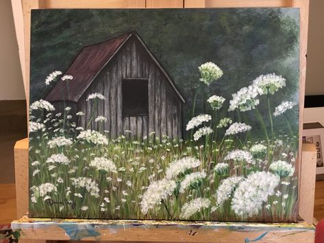 Farm Scene Painting, Rustic Painting, Easy Landscape Paintings, Farmhouse Paintings, Barn Pictures, Farm Paintings, Converted Barn, Barn Painting, Barn Art