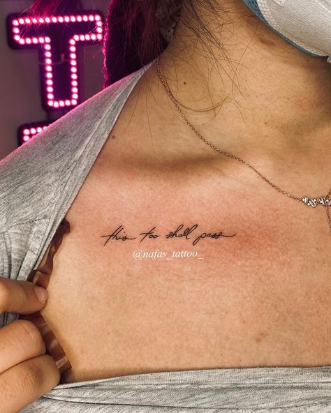 This Shall Too Pass Tattoo, Everything Passes Tattoo, This Too Shall Pass Quote Tattoo Spine, This Too Shall Pass Rib Tattoo, Holiday Tattoos, Tattoo This Too Shall Pass Ideas, This Shall Too Pass Quote Tattoo, This Too Shall Pass Tattoo, Tattoo Text