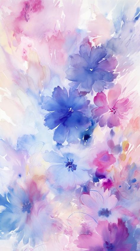 Flower pattern nature abstract painting. AI generated Image by rawpixel. | free image by rawpixel.com / Thanakrit Tudung Design, Watercolor Flower Wallpaper, Nature Abstract Painting, Flower Print Pattern, Mobile Backgrounds, Abstract Art Images, Watercolor Flower Background, Nature Abstract, Paper Flower Decor