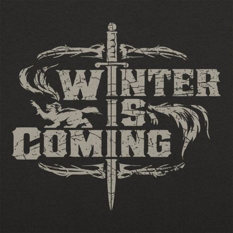 Winter Is Coming Game Of Thrones Winter, Day Of The Shirt, New Shirt Design, Temporary Tattoo Sleeves, Custom Temporary Tattoos, Dire Wolf, Gra O Tron, Game Of Thrones Art, Movie Tees