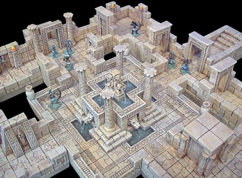 Egyptian Tomb, Idle Game, Hirst Arts, Tomb Kings, Dnd World Map, Warhammer Terrain, 3d Map, Indoor Water Fountains, Game Terrain