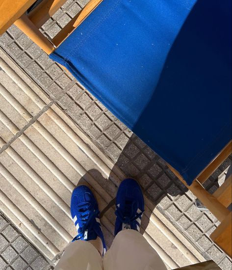 cobalt blue sambas💙 Blue Sambas, Cobalt Blue Shoes, Colbalt Blue, Winter Fit, Deep Winter, Blue Springs, Change Is Good, Blue Sneakers, Blue Shoes