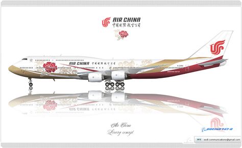 Boeing 747 8, Airlines Branding, Commercial Plane, Air China, Boeing 747 200, Aircraft Art, Commercial Aircraft, Boeing 747, Paint Schemes