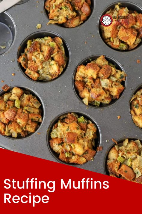 A tasty Stuffing Recipe is a must-have Thanksgiving side! Stuffing muffins are perfectly portioned and easier for guests to grab. Not to mention, they still contain all the flavors and textures of traditional stuffing but with added convenience. Muffin Tin Stuffing, Stuffing In Muffin Tins Recipe, Stovetop Stuffing Muffins, Stuffing Muffins Stove Top, Box Stuffing Recipes Ideas, Stove Top Stuffing Muffins, Stuffing Cakes, Thanksgiving Stuffing Muffins, Gluten Free Thanksgiving Side Dishes