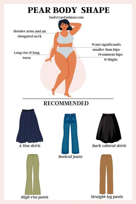 The Bottom Wear Guide For Pear - Fashion for Your Body Type Pear Shaped Women, Pear Body, Body Shape, Pear Shaped, Pear, Pants, Trousers