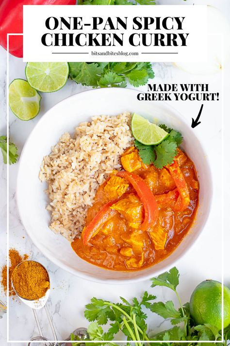 Curry Chicken Thighs, Bits And Bites, Yogurt Curry, Yogurt Marinated Chicken, Weeknight Dinner Recipes, Greek Yogurt Chicken, Yogurt Chicken, Healthy Greek Yogurt, Greek Yogurt Recipes