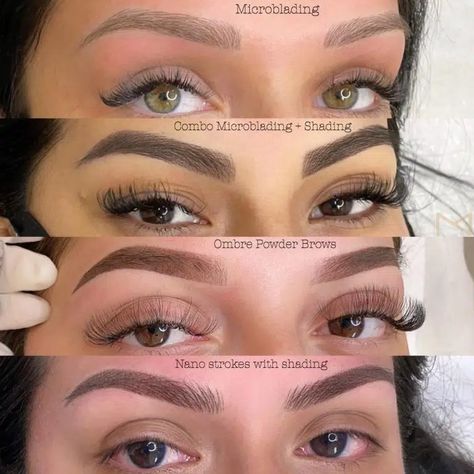 Which Brow Enhancement Method Is Right For You? Microblading, Powder Brows or Nano Brows? - M Beauty Studio Eye Rows Perfect Eyebrows, Black Microbladed Eyebrows, Brows Shaping Microblading, Micro Blading Black Women, On Fleek Eyebrows, Microblading Eyebrows Pictures, Permanent Brows Powder, Powder Microblading Eyebrows, Microblading Eyebrows Style