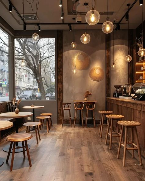 Shop Decoration Ideas, Cafeteria Vintage, Cafe Design Inspiration, Wall Dividers, Coffee House Design, Wood Cafe, Modern Coffee Shop, Dream Cafe, Coffee Shop Interior Design