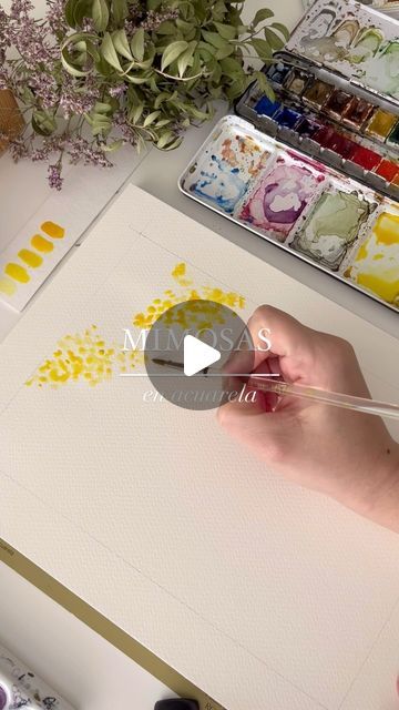 Mimosas Flores, Yellow Watercolor Painting, Mimosa Flower Watercolor, Watercolor Forsythia, Yellow Flowers Watercolor, Yellow Daisy Watercolor, Mimosa Tree, Mimosa Flower, Watercolor Trees