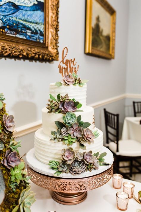 Succulent Wedding Cakes, Buffet Dessert, Plant Wedding, Wedding Snacks, Succulent Cake, Lake Lucerne, June Bride, Wedding Cakes Elegant, Wedding Cake Roses