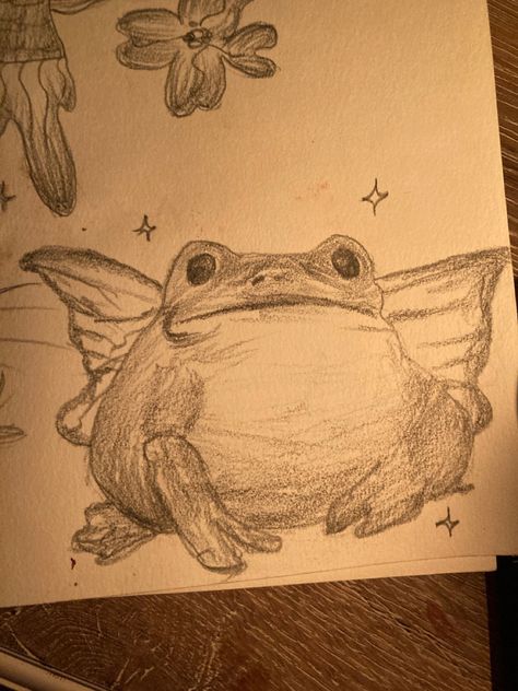 fairy frog sketch Frog With Wings Drawing, Frog With Wings, Fairy Wings Drawing, Fairy Frog, Frog Sketch, Fairy Drawings, Wings Drawing, Animal Drawings, Drawing Sketches