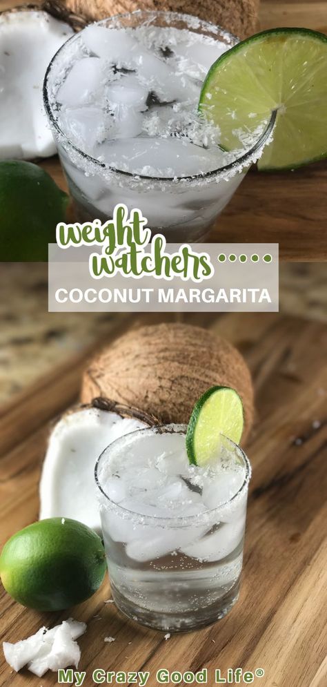 This easy Weight Watchers Coconut Margarita recipe is a refreshing, low calorie cocktail. You can change up the flavors easily by using your favorite La Croix in place of the coconut. You are going to love this light, citrusy, naturally sweetened Weight Watchers skinny margarita! #wwgirl #skinnymarg #lacroixmarg #ranchwater No Sugar Cocktails Alcohol, Coconut Margarita Recipe, Ranch Water, Coconut Margarita, Low Calorie Cocktails, Restaurant Copycat, Weight Watcher Dinners, Points Recipes, Alcohol Drinks