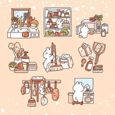 Props Illustration, Winter Drawings, Cute Drawlings, Calm Color Palette, Journal Elements, Stickers Stationery, Korean Stickers, Black And White Stickers, Doodle Art Journals