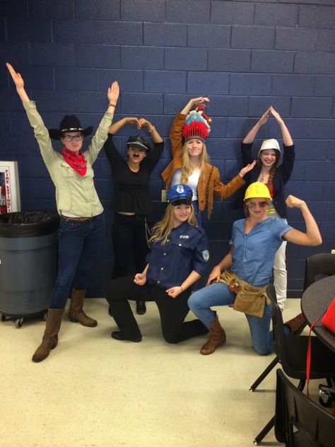 Halloween group costume: the VIllage People Ymca Costume Village People, Group Costumes For 6 People, 6 People Costume Ideas, Village People Costume, The Village People, Halloween Group, Twin Day, Group Outfits, Festival Outfits Rave