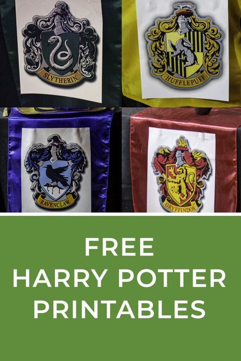 Harry Potter Printable House Crests, Harry Potter House Banner Printable, Harry Potter Bedroom Door, Harry Potter Diy Printables, Harry Potter Party Printables, Free Harry Potter Printables, Fandom Bedroom, Harry Potter House Banners, Harry Potter Party Decor