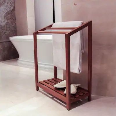 Wood Towel Holder, Blanket Hanger, Wood Towel Rack, Standing Towel Rack, Free Standing Towel Rack, Teak Bathroom, Hand Towel Rack, Folding Towels, Spa Luxury