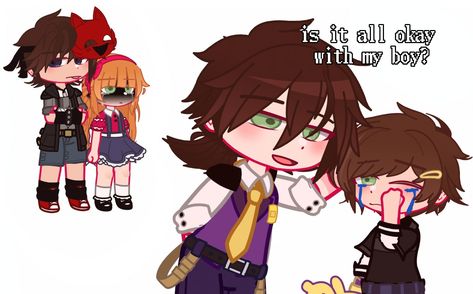 William And Cc Afton, Gacha Afton Family Oc, William Afton Gacha Club Outfit Ideas, Michael Afton Design, Michael X Cc, Michael And Cc Afton, William X Mrs. Afton, Elizabeth Afton X William Afton, William X Elizabeth Afton