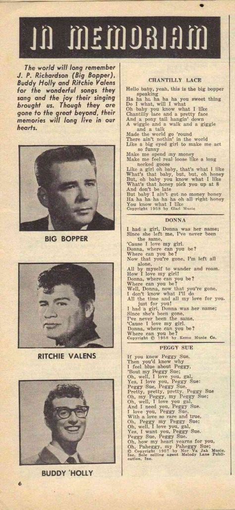 The Day The Music Died, Big Bopper, Clear Lake Iowa, Classic Rock Albums, Ritchie Valens, Classic Rock And Roll, Newspaper Headlines, Oldies Music, Historical Newspaper