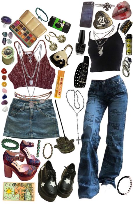 Hippie And Grunge Girlfriends Outfit | ShopLook 90s Boho Grunge, Summer Outfit Ideas Grunge, Hippe Grunge Outfit, Soft Grunge Aesthetic Outfits Summer, Alt Hippie Aesthetic Outfits, Dark Artsy Aesthetic Clothes, Beach Grunge Outfits, Soft Hippie Outfits, Hippie Punk Outfits