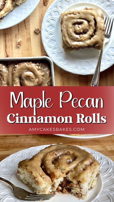 You’ll love this easy maple pecan cinnamon roll recipe that brings bakery-style perfection to your kitchen. These homemade maple pecan cinnamon rolls are soft, gooey, and topped with a rich maple glaze. Perfect for breakfast or any special occasion! Maple Glaze Cinnamon Rolls, Maple Rolls Recipe, Maple Pecan Cinnamon Rolls, Pecan Cinnamon Rolls Recipe, Pecan Rolls Recipe, Pecan Cinnamon, Cinnamon Roll Frosting, Micro Bakery, Pecan Cinnamon Rolls