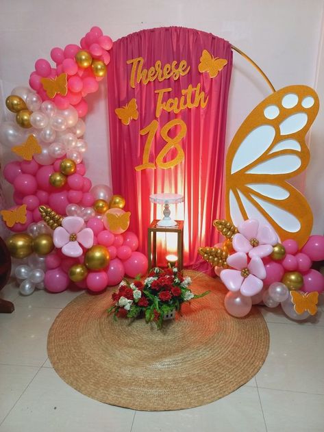 Butterfly Birthday Party Decorations, Easter Baby Shower, Birthday Decorations At Home, Simple Birthday Decorations, Butterfly Birthday Party, Diy Diwali Decorations, 1st Birthday Party Invitations, Birthday Illustration, Diy Balloon Decorations