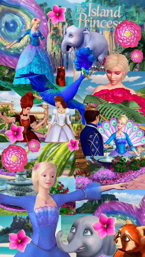 Island Princess Barbie, Princess Mural, Island Princess, Princess Charm School, Island Wallpaper, Princess Kitty, Princess Tattoo, Princess And The Pauper, Barbie Cartoon