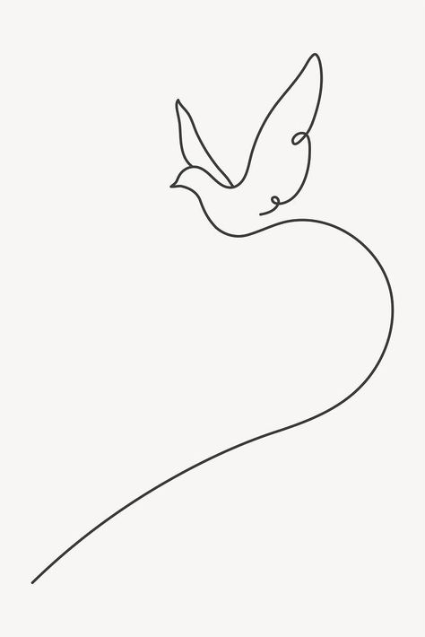 Dove Doodle Simple, Dove Line Drawing, Turtle Dove Drawing, Peace Dove Illustration, Dove Line Tattoo, Simple Dove Drawing, How To Draw A Dove, Minimalist Dove Tattoo, Line Art Drawings Tattoo