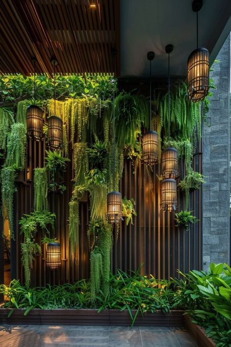 Interior Vertical Garden, Garden Wall Designs, Indoor Plant Wall, Vertical Wall Planters, Vertical Garden Design, Vertical Garden Wall, Hanging Plant Wall, Walled Garden, Interior Plants