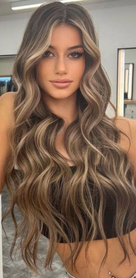 Ash Brown Blonde, Dark Hair Color Ideas, Balayage Long Hair, Dark Hair Color, Brown Hair Color Ideas, Brown Hair Inspo, Brunette Hair With Highlights, Brunette Balayage, Brown Hair With Blonde Highlights