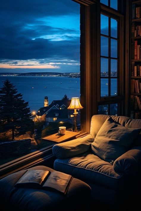 Room With A View, Book Nook, Window View, Through The Window, Cozy Nook, Reading Room, New Energy, Cozy Room, City Aesthetic