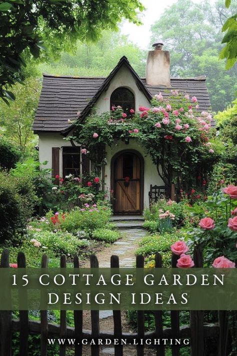 Capture the essence of timeless beauty with cottage garden ideas that blend color and texture. Cottage Garden Arbor, English Cottages And Gardens, English Garden Ideas Landscaping, Front Yard Cottage Garden Ideas, Woodland Cottage Garden, English Cottage Front Porch, Garden Cottage Aesthetic, Cottage Front Yard Landscaping, Cottage Patio Garden Ideas